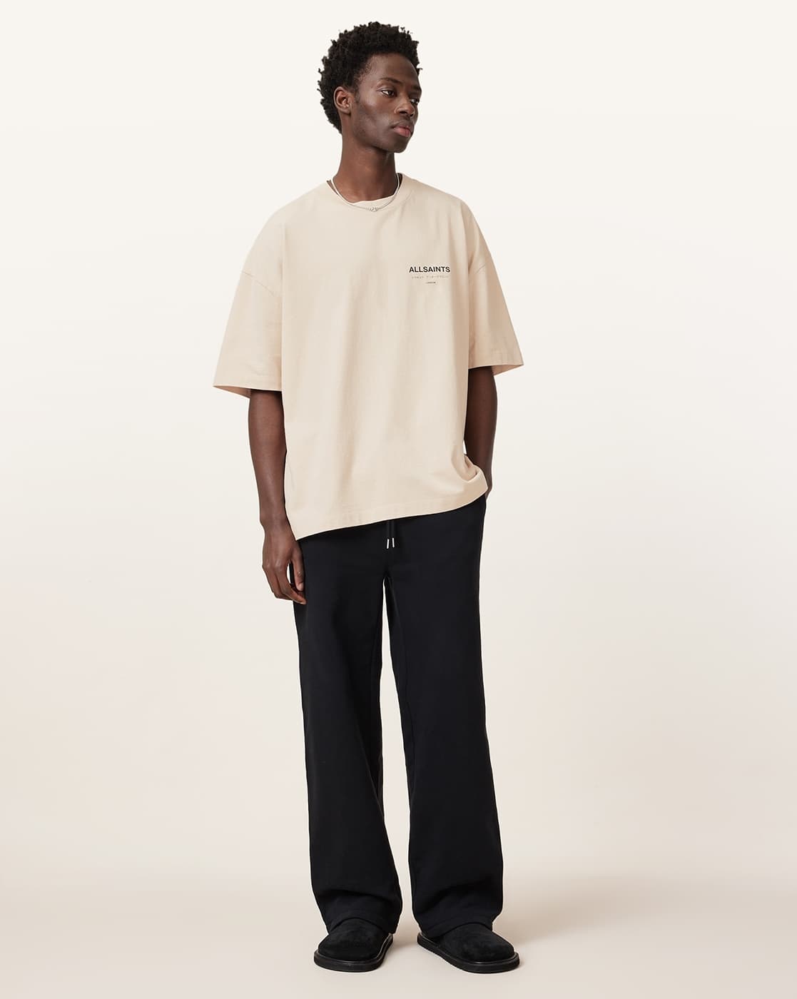 All Saints Underground Oversized Crew-Neck T-Shirt 'Off White'
