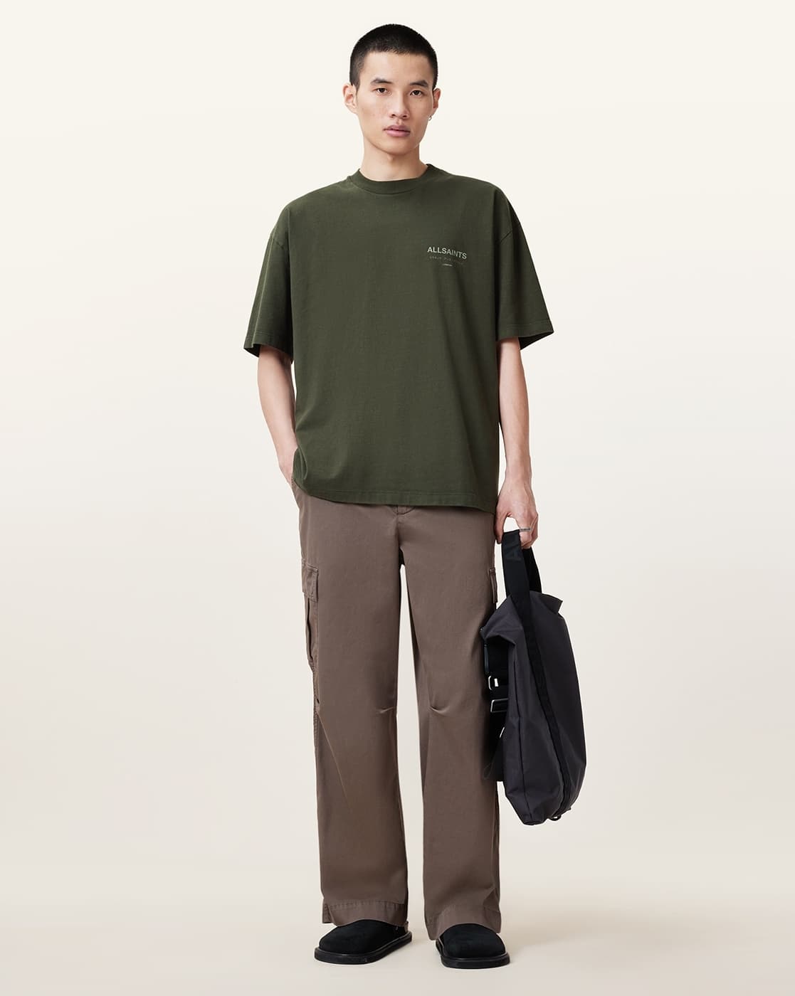 All Saints Underground Oversized Crew-Neck T-Shirt 'kombu-green'