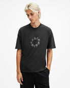 All Saints Cryptierra Oversized Crew-Neck Organic Cotton T-Shirt 'washed-black'