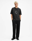 All Saints Cryptierra Oversized Crew-Neck Organic Cotton T-Shirt 'washed-black'