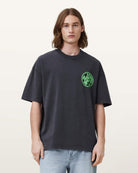 ALL SAINTS Distortion Brand Print Regular Fit Crew-Neck T-Shirt