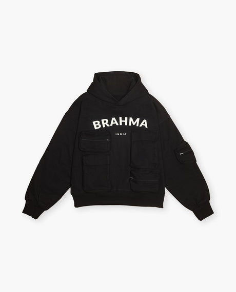 Mighty Brahma // 400 GSM Black Hoodie - dawntown