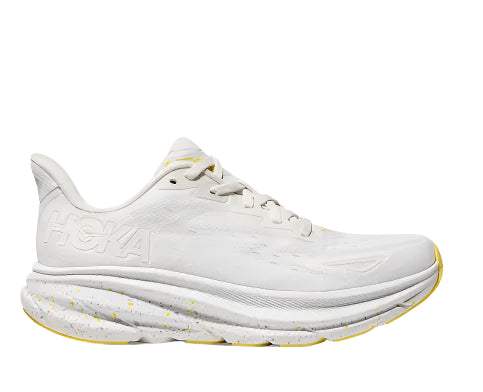 Hoka Clifton 9 white / lemonade