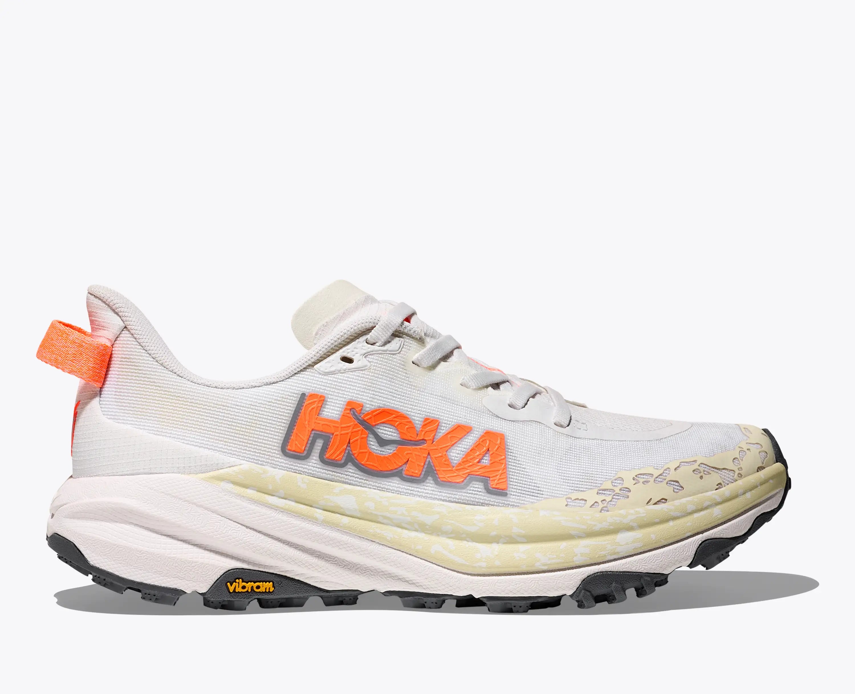 Hoka Women'S Speedgoat 6 White Neon Tangerine