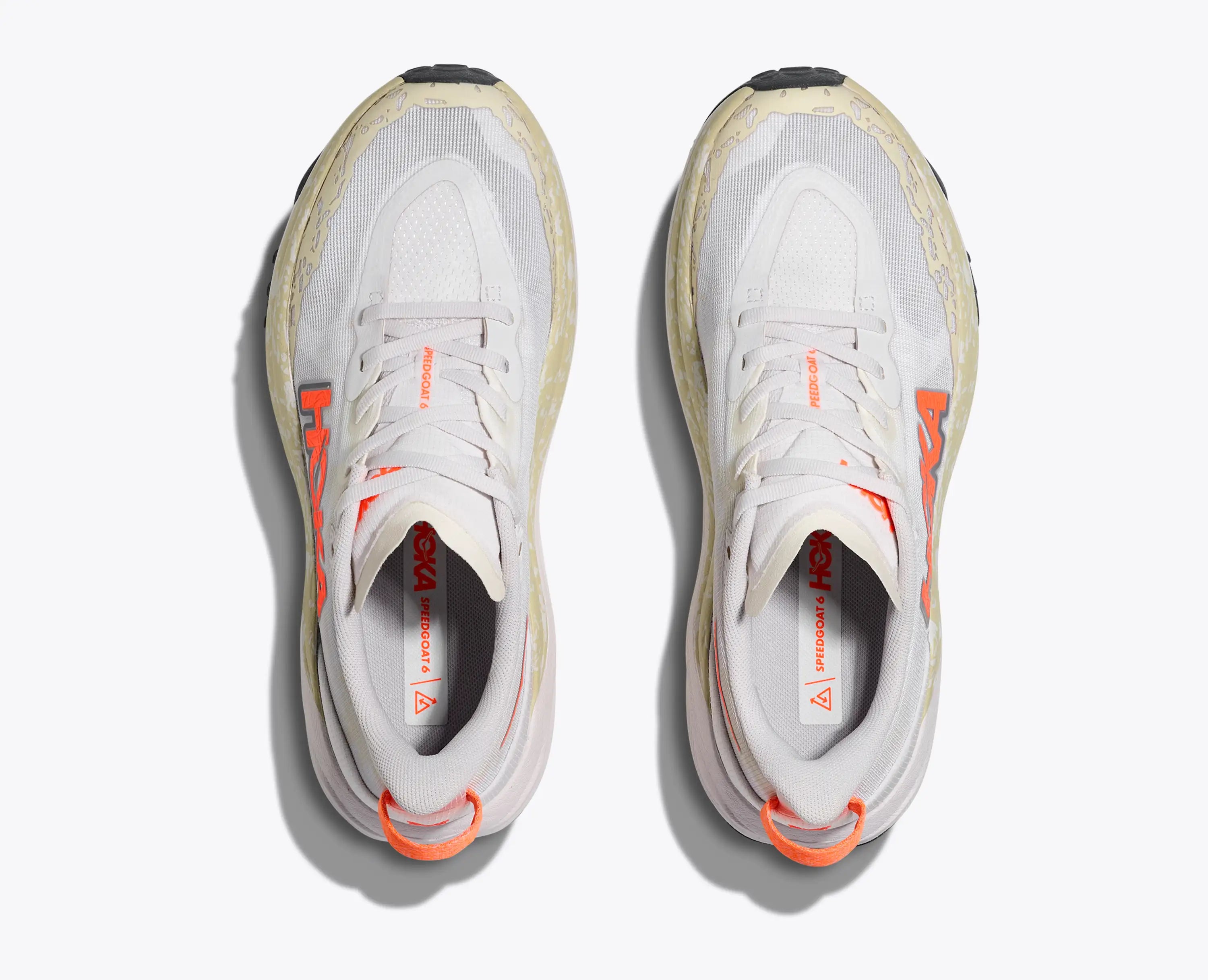Hoka Women'S Speedgoat 6 White Neon Tangerine