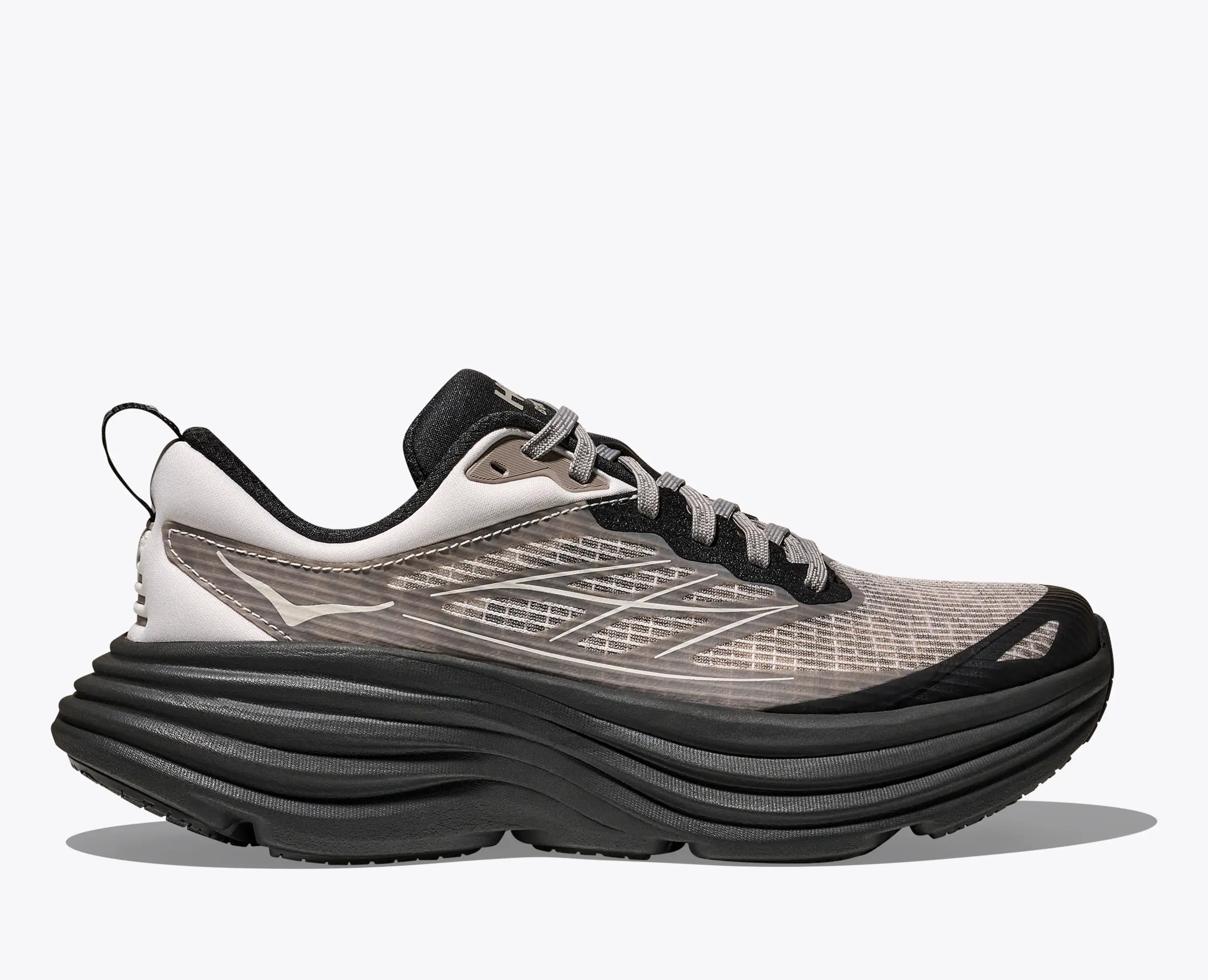 Hoka Stealth Tech Bondi 8 Caged Grout Carbon Black