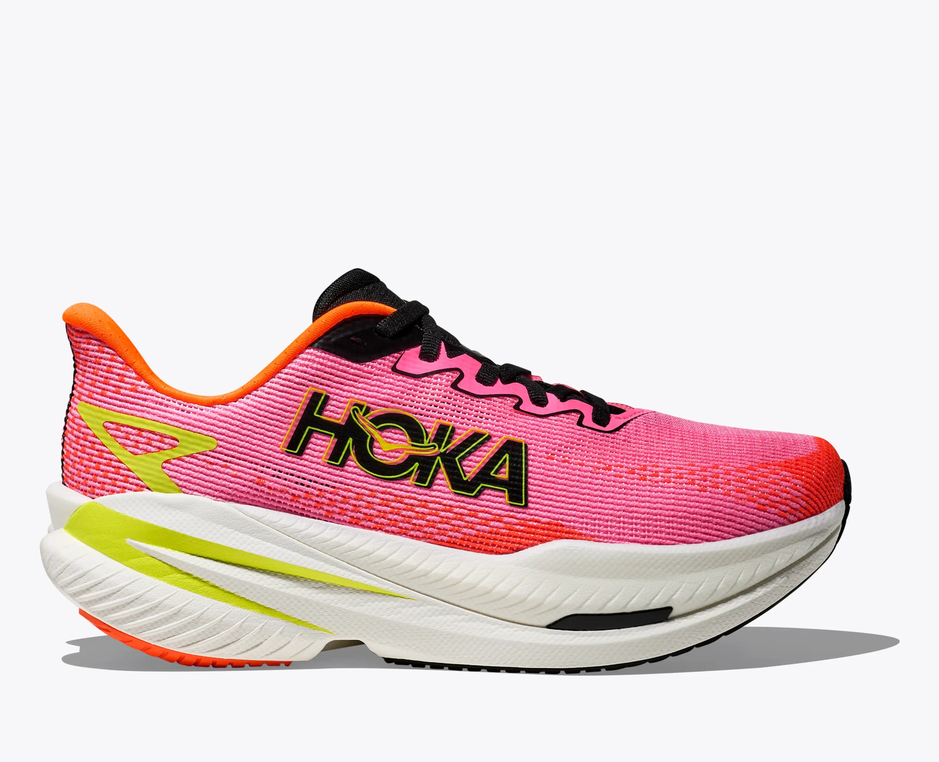 Hoka Women'S Mach X 3 Neon Rose Neon Tangerine