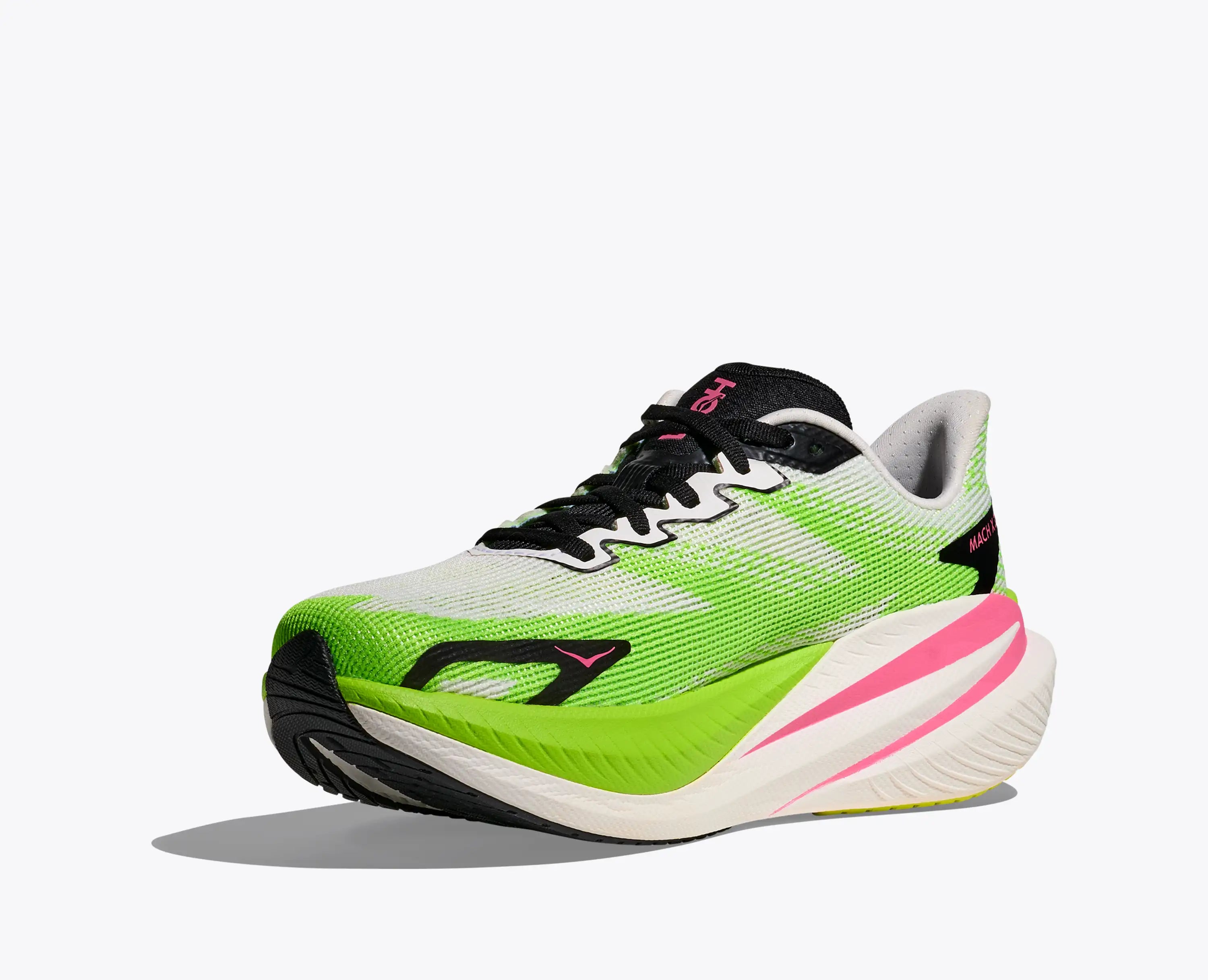 Hoka Women'S Mach X 3 White Neon Lime