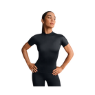 Nike X Skims Shine Women's Mock-Neck Short-Sleeve Top Obsidian