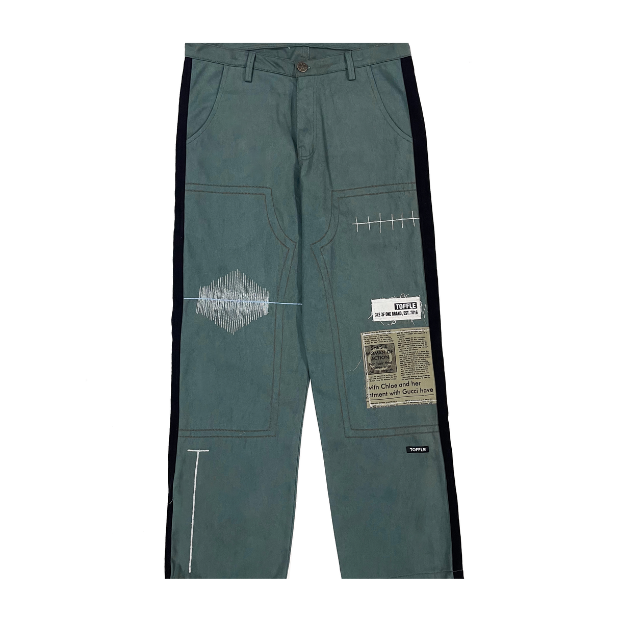 Olive Double Knee Stitch Jeans