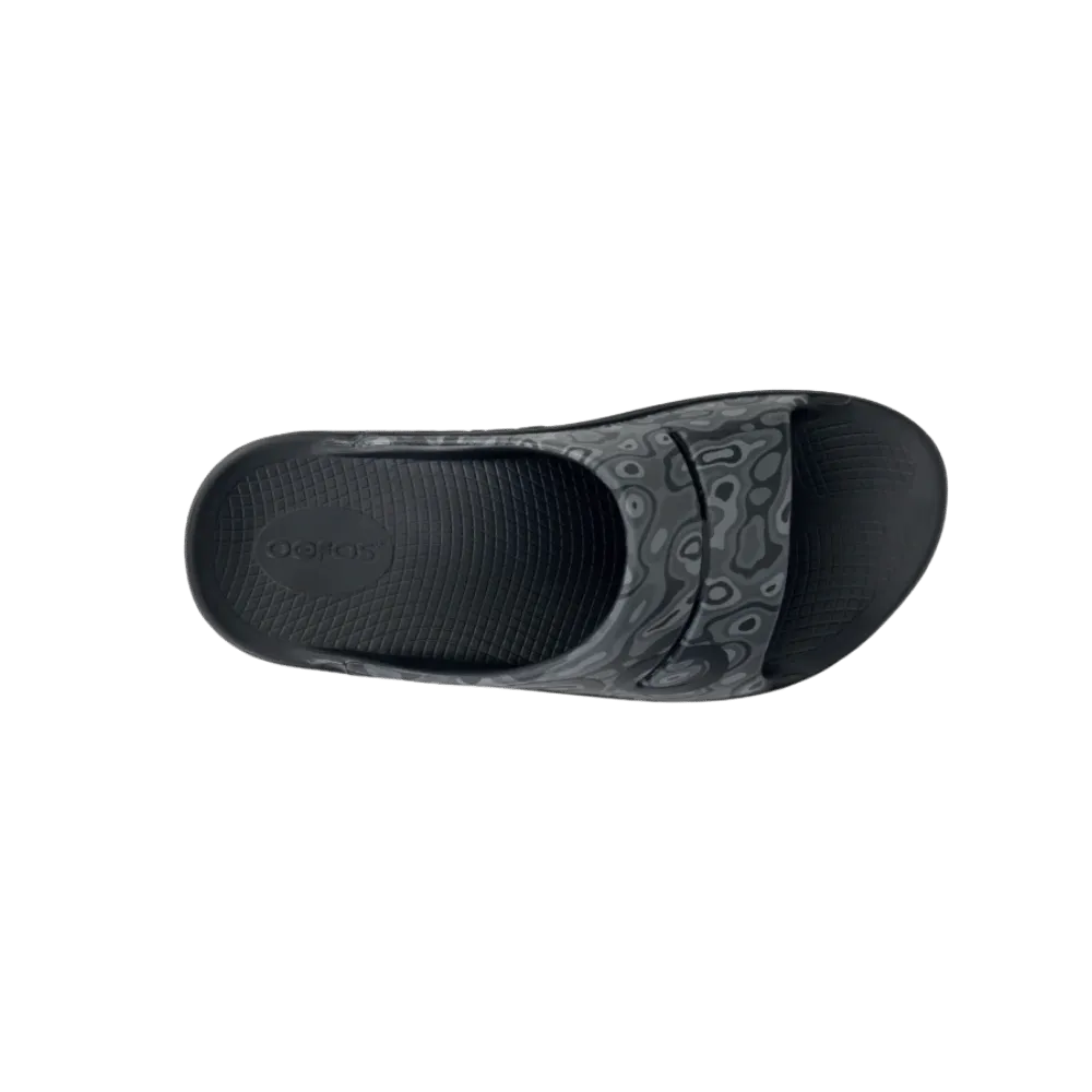 Oofos OOahh Sport Slide Sandal Black Water Camo