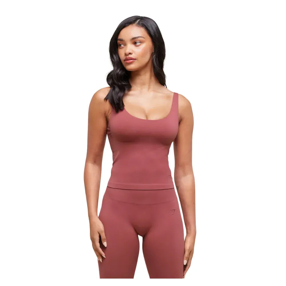 Gymshark Soft Sculpt Tank With Shelf Washed Berry Pink