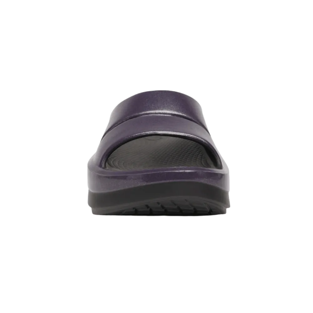 Oofos OOmega OOahh Stacked Sandal Amethyst Sparkle