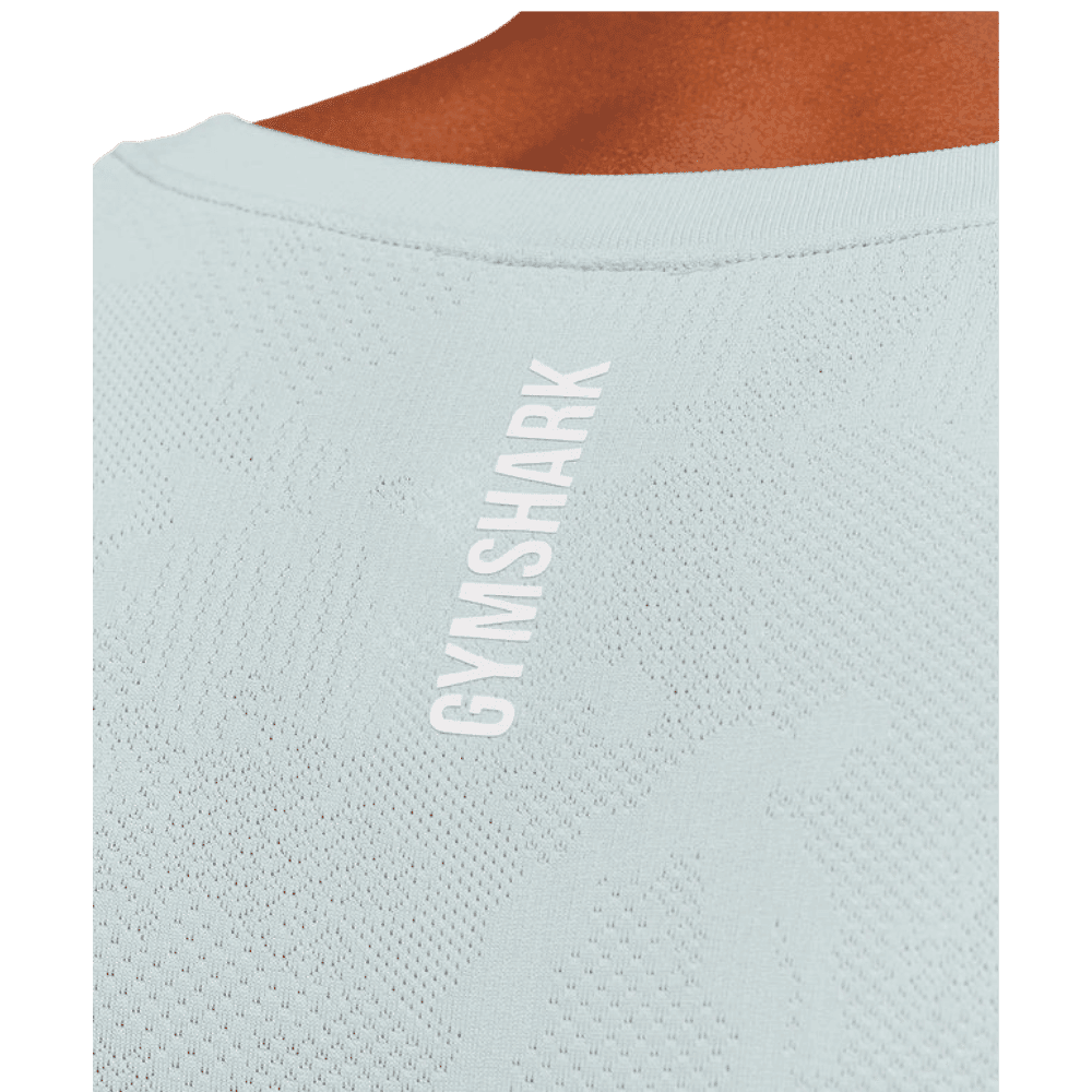 Gymshark Geo Seamless Tank Slim Fit Smoke Blue/Soft White