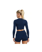 Gymshark Everyday Seamless Long Sleeve Crop Top Navy
