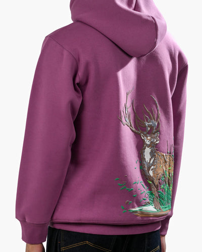 Wild Buck - Mauve Printed Hoodie For Men