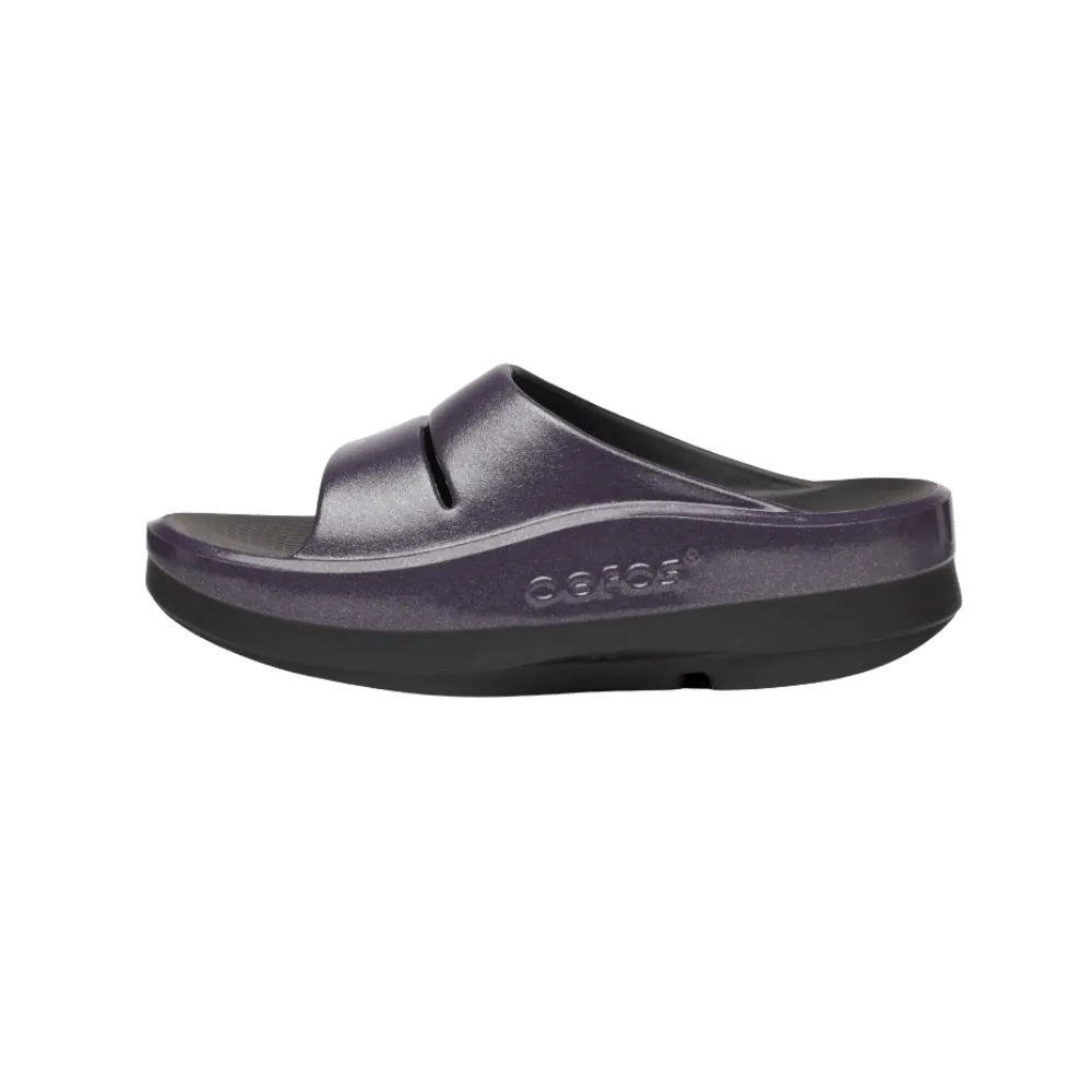 Oofos OOmega OOahh Stacked Sandal Amethyst Sparkle