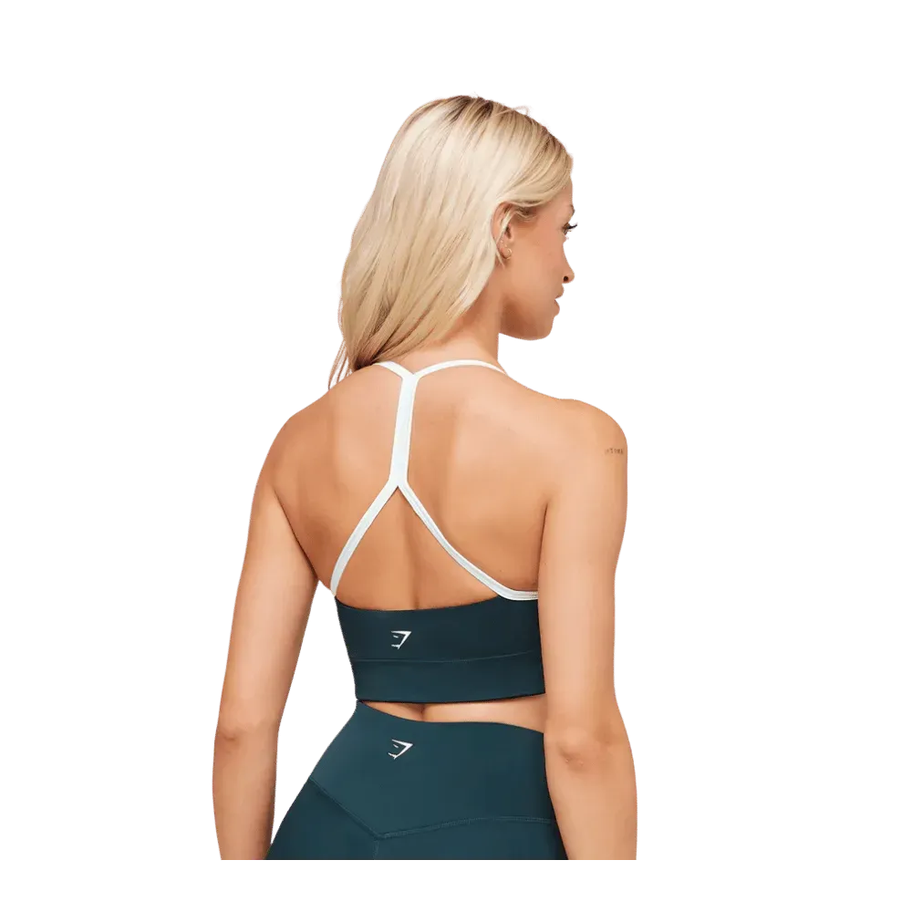 Gymshark Piping Sports Bra Deep Petrol Blue