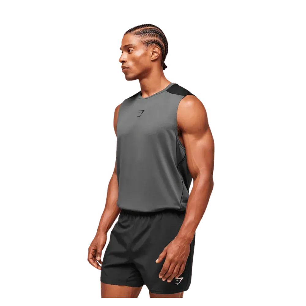 Gymshark Arrival Block Tank Regular Fit Dark Grey