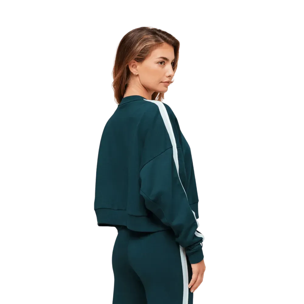 Gymshark Piping Midi Crew Neck Deep Petrol Blue/Smoke Blue/Soft White