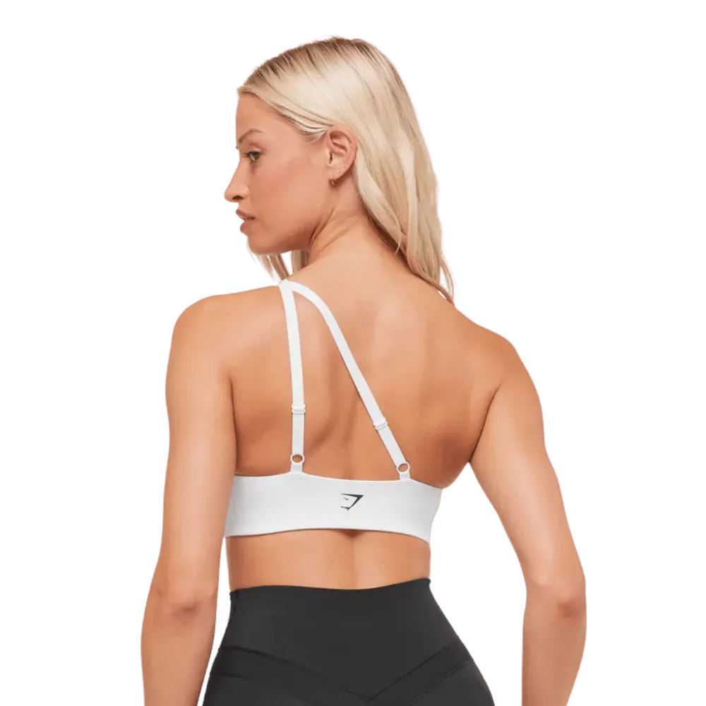 Gymshark One Shoulder Sports Bra White