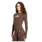 Gymshark Vital Long Sleeve Cut Out Top Espresso Marl