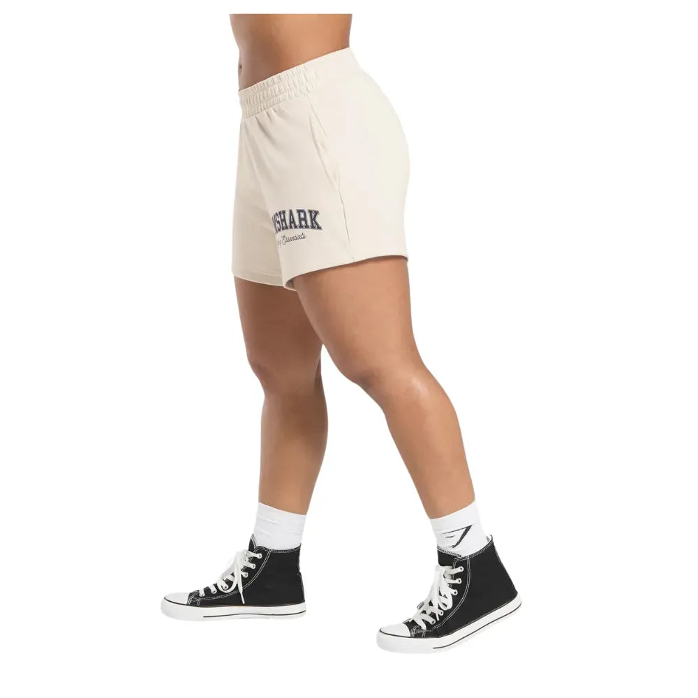 Gymshark Lifting Essentials Graphic Brushed 4' Shorts Oat White