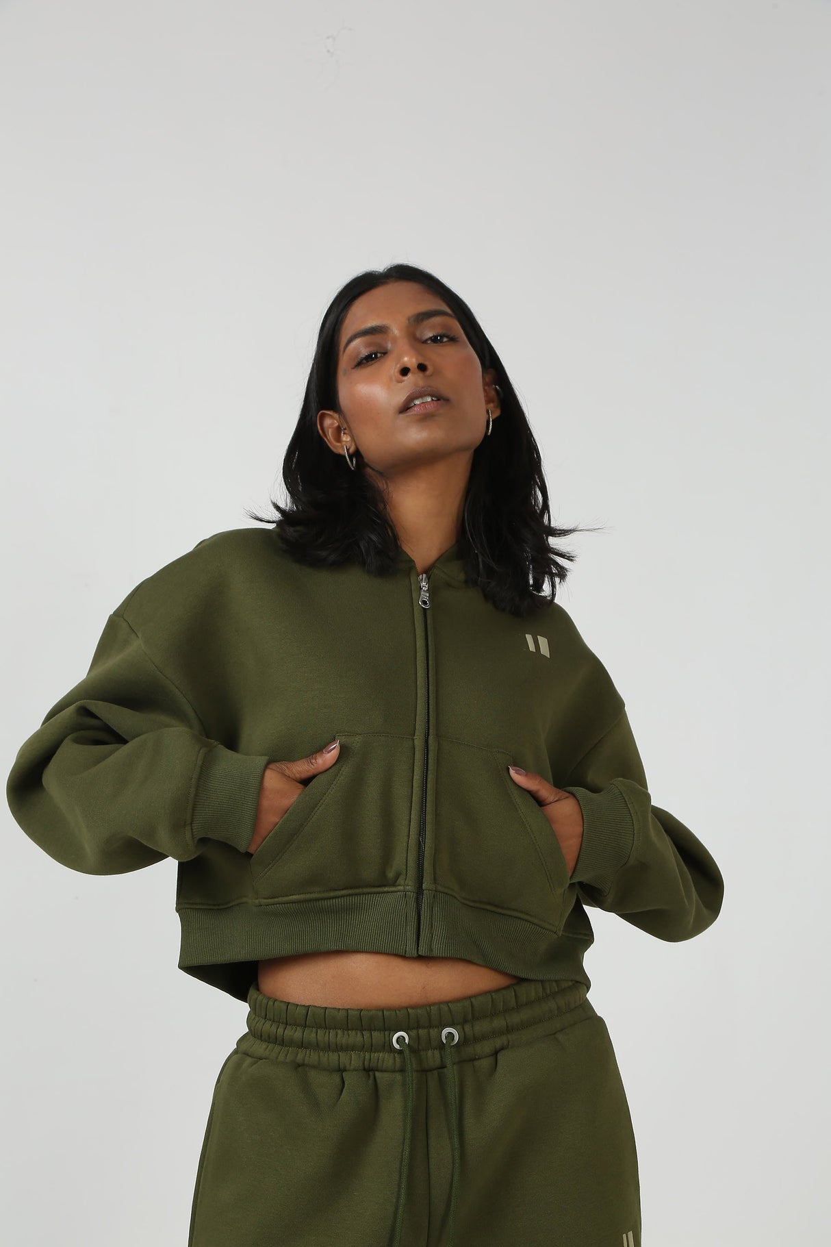 The Everyday Olive Crop Zipper