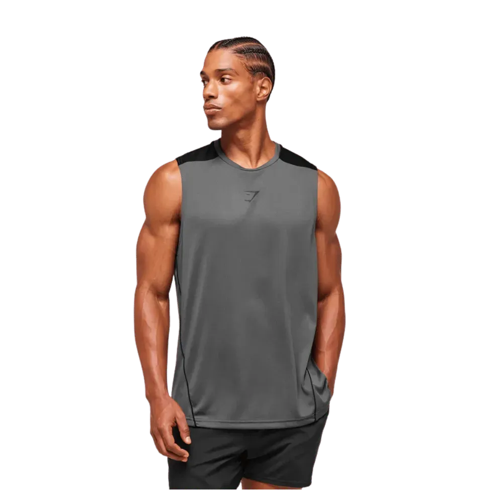 Gymshark Arrival Block Tank Regular Fit Dark Grey