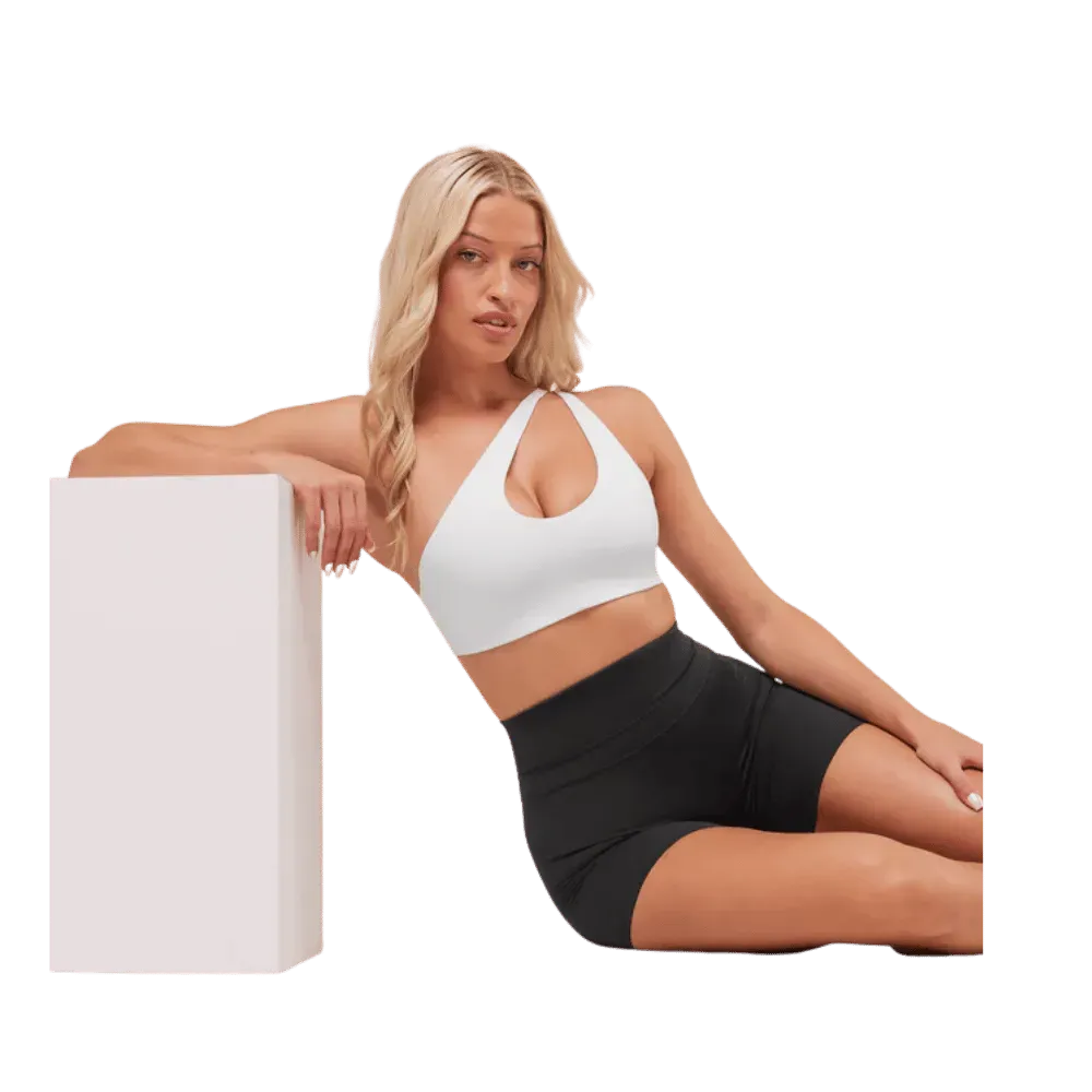 Gymshark One Shoulder Sports Bra White