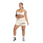 Gymshark Lifting Essentials Graphic Brushed 4' Shorts Oat White