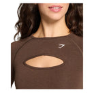 Gymshark Vital Long Sleeve Cut Out Top Espresso Marl