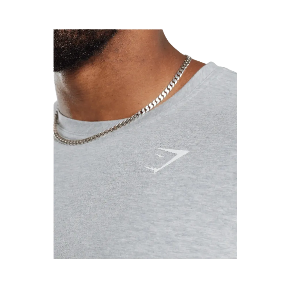 Gymshark Power T-Shirt Oversized Fit Light Grey Core Marl