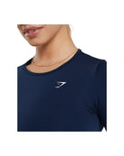 Gymshark Everyday Seamless Long Sleeve Crop Top Navy
