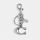 Coach Signature Bag Charm Silver