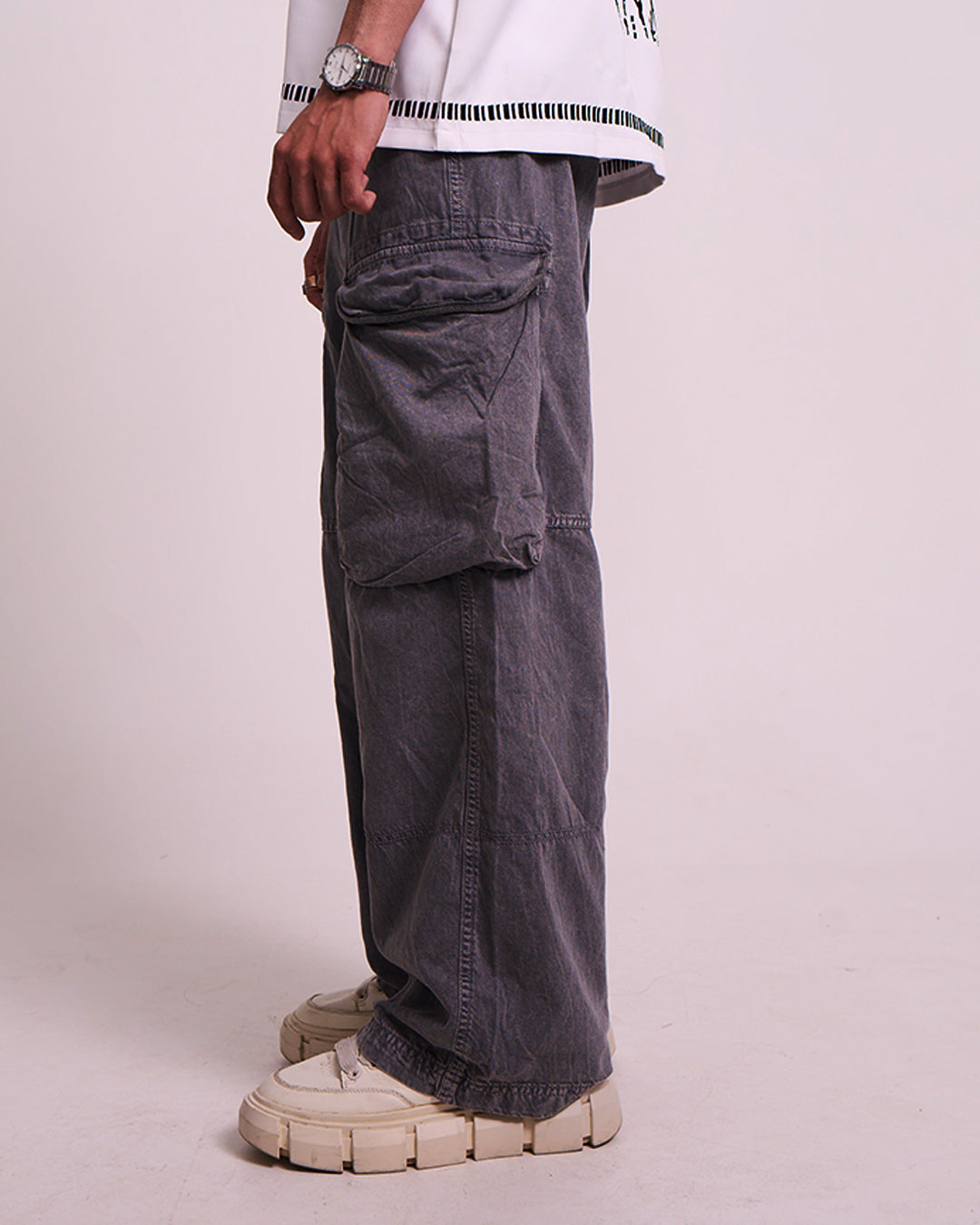 Grey Utility Cargos