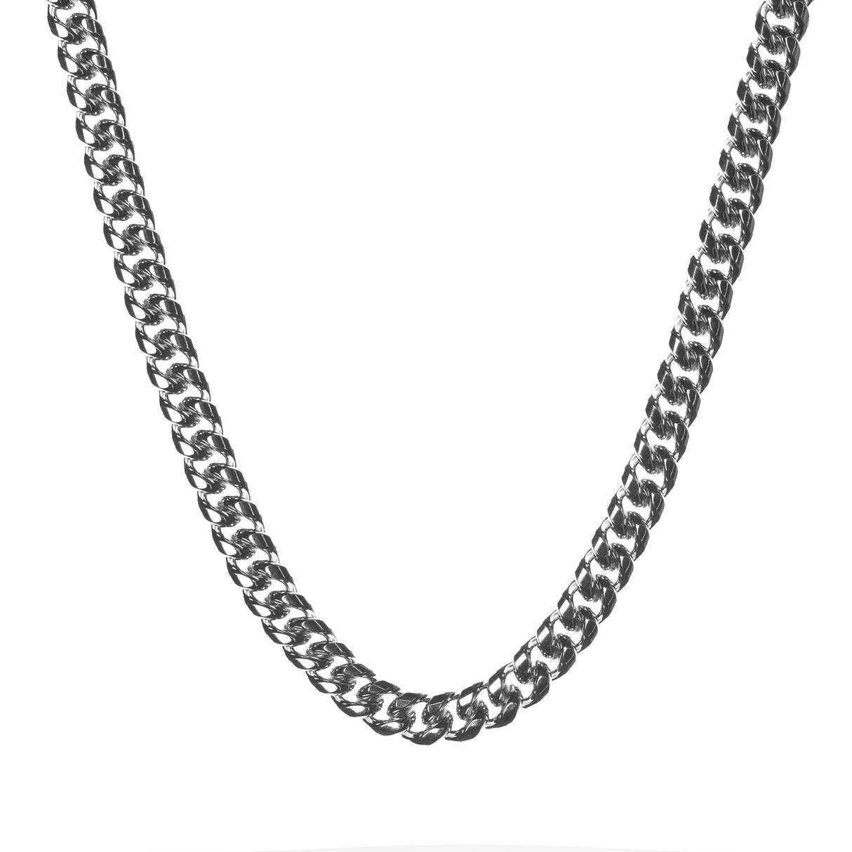 Miami Cuban Link Chain in White Gold- 12mm