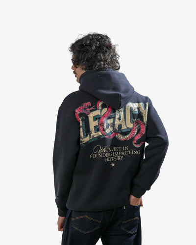 Legacy V2 - Black Oversized Printed Hoodie