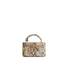 JW PEI Cleo Snake-Embossed Box Shape Top Handle Bag - Beige