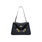 JW PEI Rhea Woven Texture Double Buckle Shoulder Bag - Navy Blue
