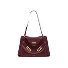 JW PEI Rhea Pebbled Double Buckle Shoulder Bag - Dark Burgundy
