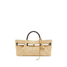 JW PEI Maeve Faux Straw Dachshund Metal Charm Tote Bag - Brown