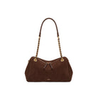 JW PEI Mireya Faux Suede Chain Shoulder Bag - Dark Brown