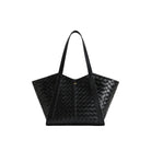 JW PEI Kiana Large Capacity Weave Texture Tote Bag - Black