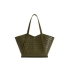 JW PEI Kiana Large Capacity Weave Texture Tote Bag - Dark Olive