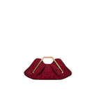 JW PEI Lila Artificial Crystal Metal Frame Clutch - Red