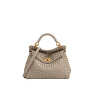 JW PEI Lucia Classic Woven Top Handle Bag - Mud Gray