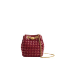 JW PEI Yara Faux Suede Hand-Woven Bucket Bag - Dark Red