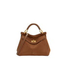 JW PEI Lucia Classic Faux Suede Top Handle Bag - Dark Red Brown
