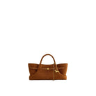 JW PEI Maeve Dachshund Metal Charm Faux Suede Tote Bag - Brown